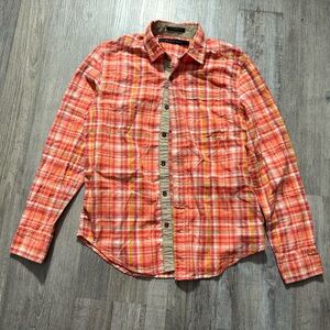 Sean John Orange and White Button Down Shirt preppy casual